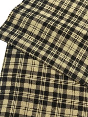 【帯揚げ】【丹後縮緬】【型染め】【タータンチェック】【イエローベージュ】【絹100%】【日本製】【業者在庫放出品 掘出し価格】【送料全国一律510円】