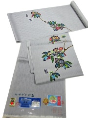 紅型染　九寸名古屋帯　ワイン