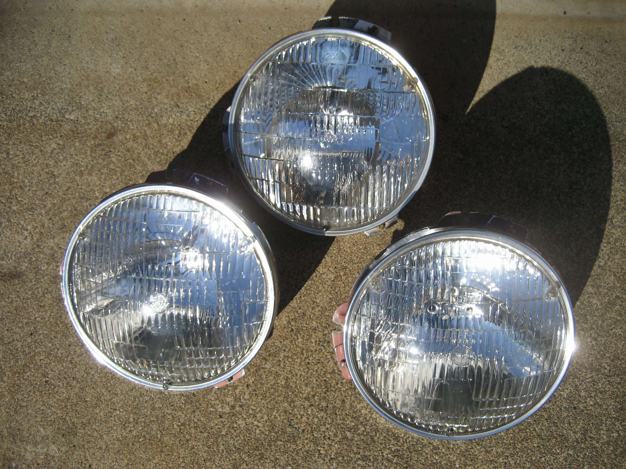 丸小糸シールドビーム　中古　3個セット　1個角に欠け有り　SP/SR用純正固定リング付き