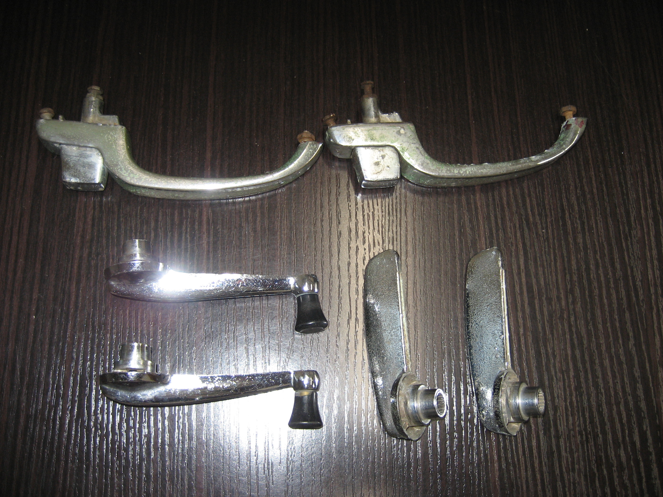 ’63～’67SP/SR用レギュレーターハンドルセットBとドアハンドルIN,OUTのセット　中古
