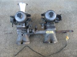 L型4気筒用SUツインキャブセット　中古　欠品あり　部品取り　リビルトベース