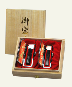 黒水牛角　個人印鑑　女性用２本セット（実印・銀行印）