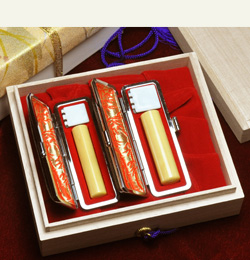 柘植　印鑑ギフト　２本セット（実印・銀行印）