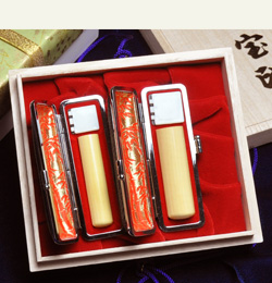 柘植　印鑑ギフト　３本セット（実印・銀行印）