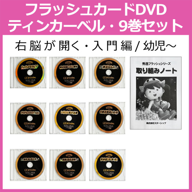 ティンカーベル9巻【送料無料 即納】※DVDのケース変更に伴い価格がお安くなりました※ 星みつる式 5,400枚の絵カードを収録 赤ちゃんから小学生まで取り組める 入門用フラッシュカード映像教材 ティンカーベル9巻ディスク盤