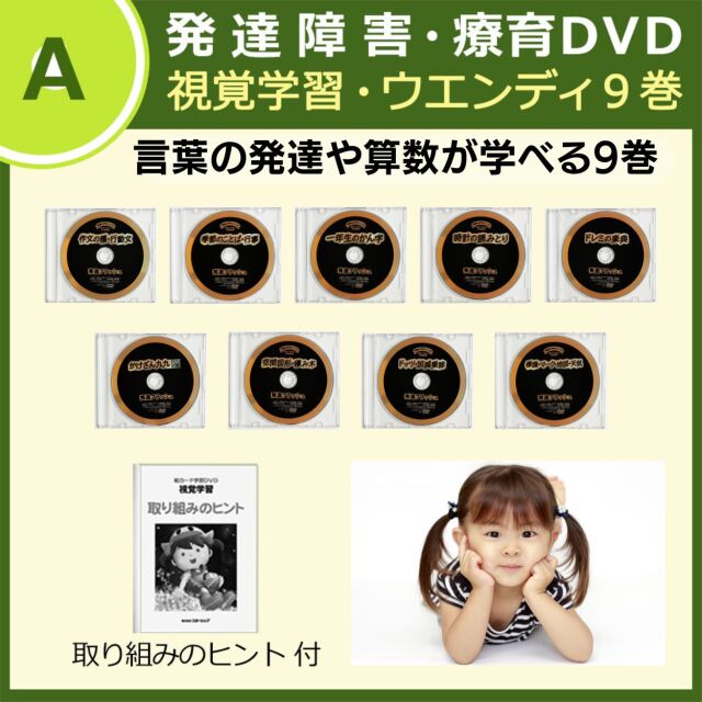 視覚学習 ウェンディー9巻【送料無料 即納】※DVDのケース変更に伴い価格がお安くなりました※ 星みつる式 フラッシュカード映像教材 発語がない・集中できない発達障害や自閉症の子供が絵カードで見て学ぶ! 視覚学習