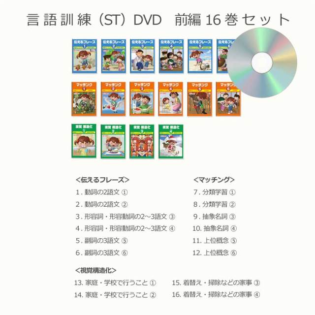 言語訓練(ST)前編16巻星みつる式フラッシュカードDVD教材 言葉の遅れ、会話が気になるお子さま向け自宅でも言語療 法(ST)ができる発達障害の子向け言語訓練用DVD 教材