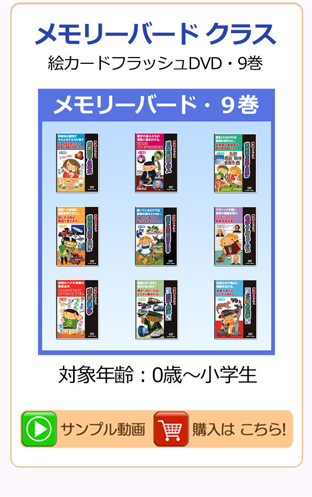 星みつる式・フラッシュカードDVD・メモリーバード9巻