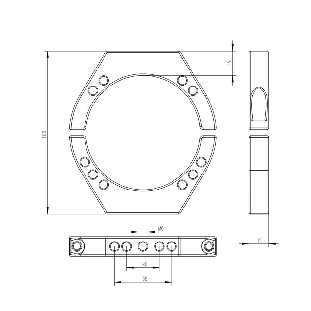 MORE BLUE TB003 内径68mm 超軽量化設計鏡筒バンド M6つまみネジ付き
