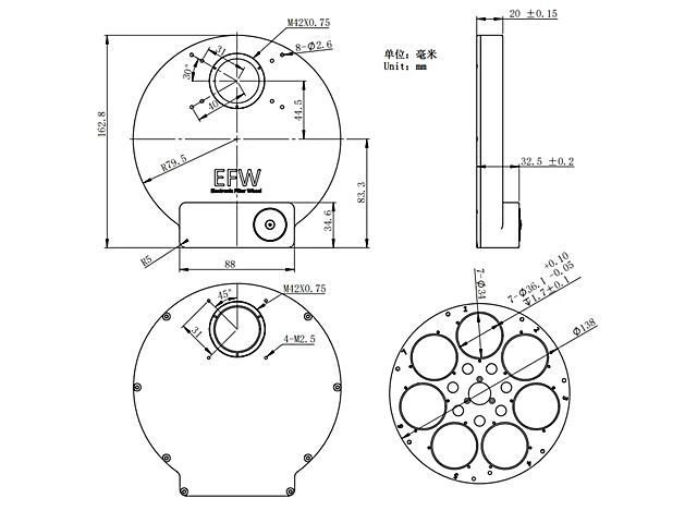 ZWO 電動フィルターホイール 7