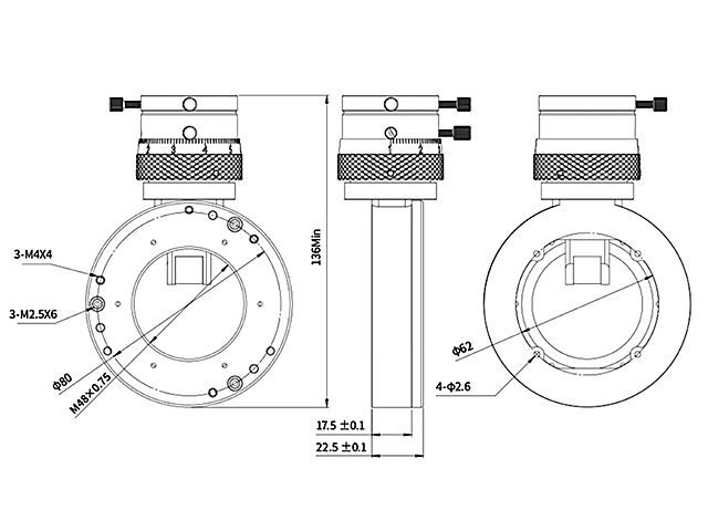 ZWO Larger Off-Axis Guider with12*12prism ZWO-OAG-L