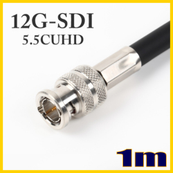 5.5CUHD 固定配線用 12G-SDI対応同軸 BNCケーブル 1m 黒色 単線 TCX-5.5CUHD 日本製【受注生産品】