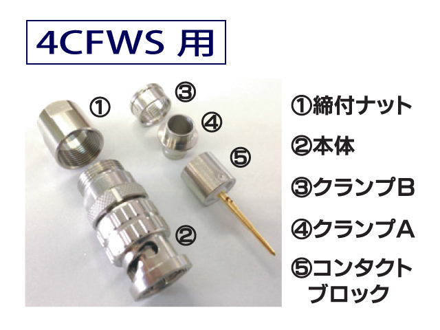 4CFWS BNCコネクタ はんだタイプ 同軸ケーブル用 BNCP-H4CFWN 日本製
