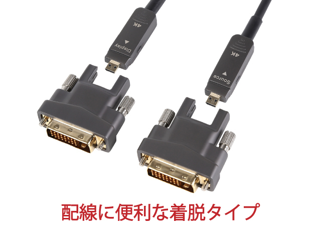 配管用着脱式 光ファイバーDVIシングルリンクケーブル30m DVAOCP