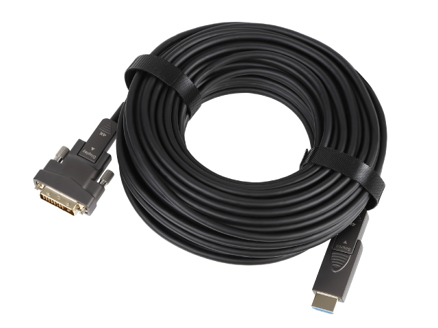 配管用着脱式 HDMI-DVI光ファイバーケーブル20m HDDVAOCP-20M-A