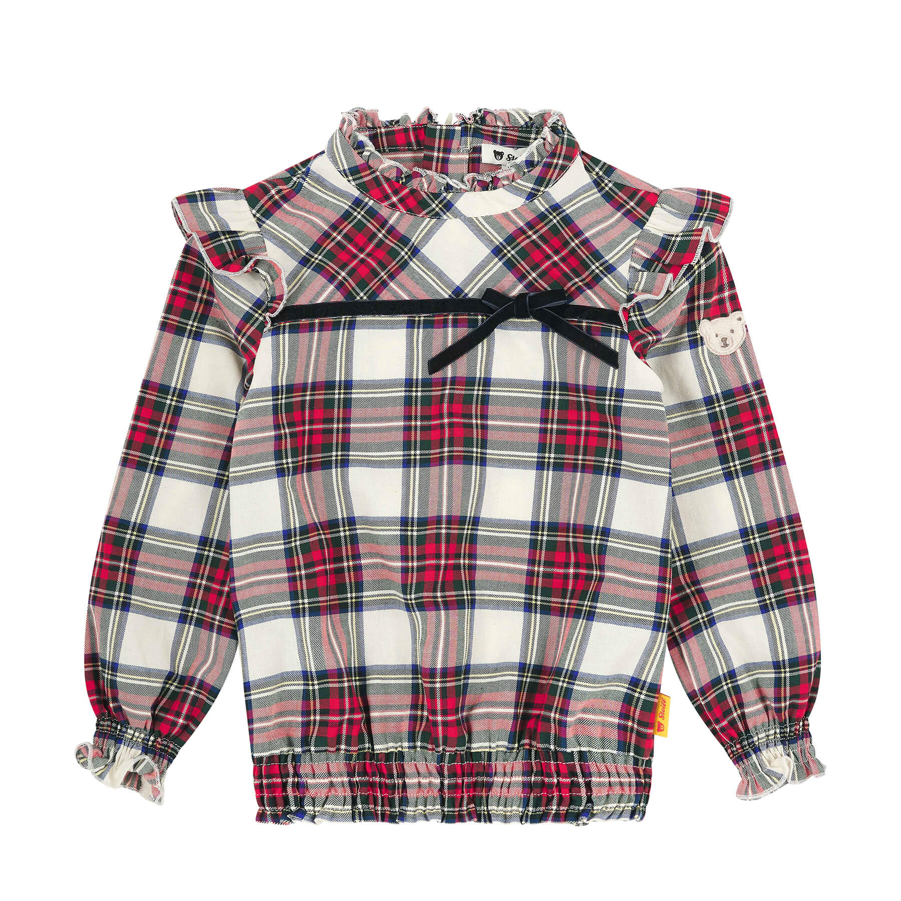 ブラウス アイボリー&レッド（チェック柄）| ドイツ最高級テディベアの