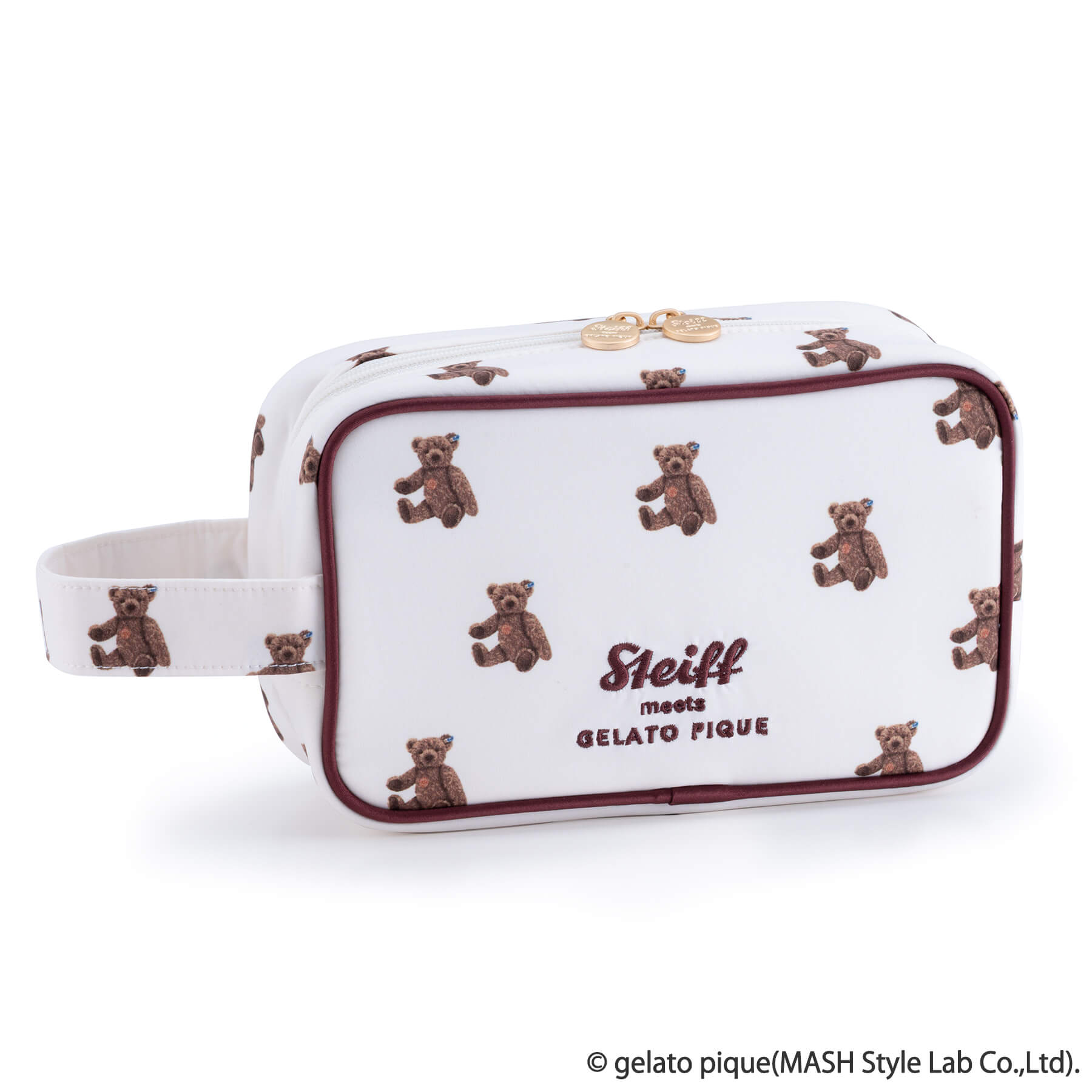 Steiff meets gelatopique 145thオリジナル総柄ポーチ | ドイツ最高級