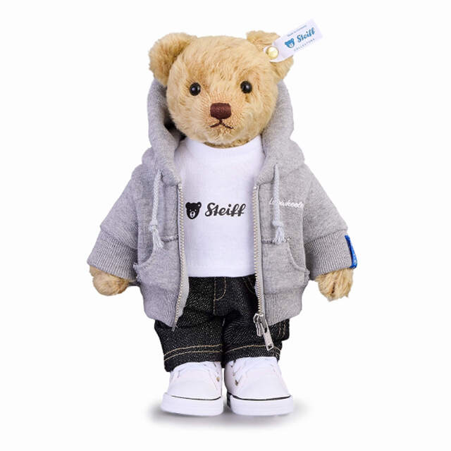 145周年記念作品 シュタイフ × ループウィラー クラシックテディベア グレーフーディ(25cm)