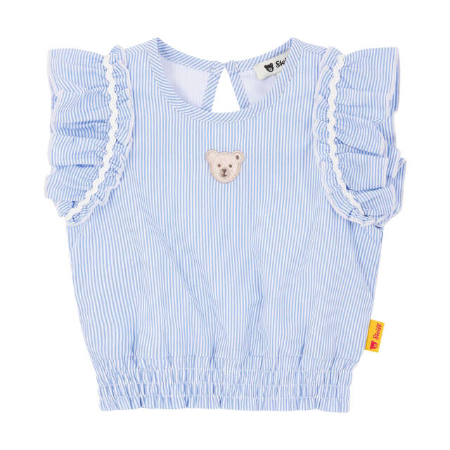 袖フリルTシャツ シャンブレーブルー★