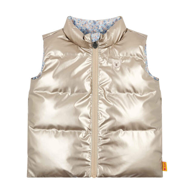 リバーシブルベスト ゴールド/ブルー（花柄）★