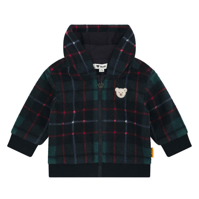 フリースジャケット シュタイフネイビー（チェック柄）