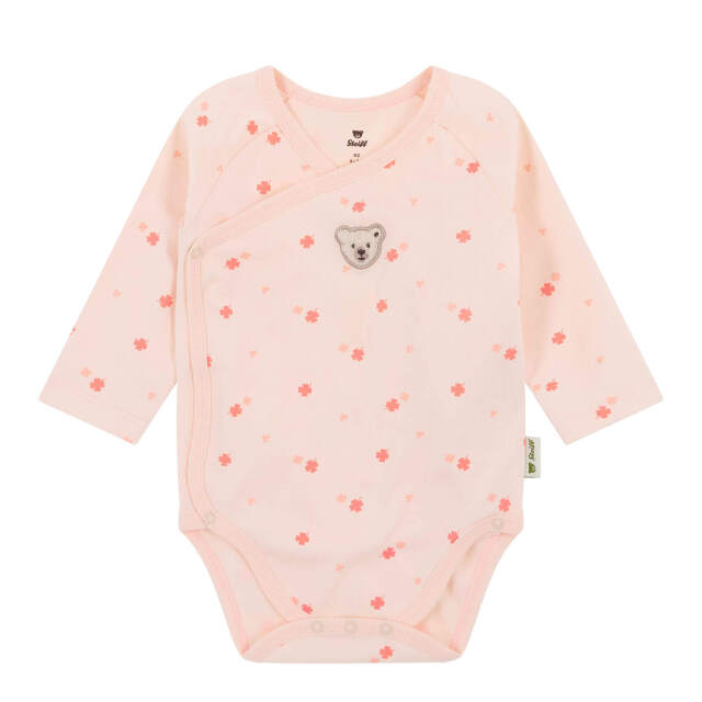 前開き長袖ロンパース ピンク