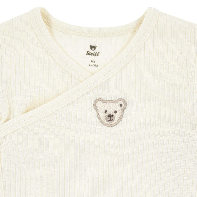 前開き半袖ロンパース アイボリー| ドイツ最高級テディベアの