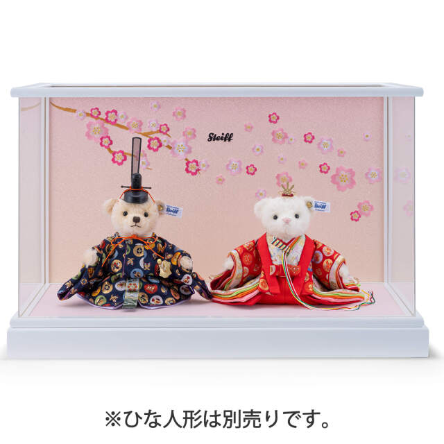 アクリルケース（ホワイト/桜刺繍） | ドイツ最高級テディベアの