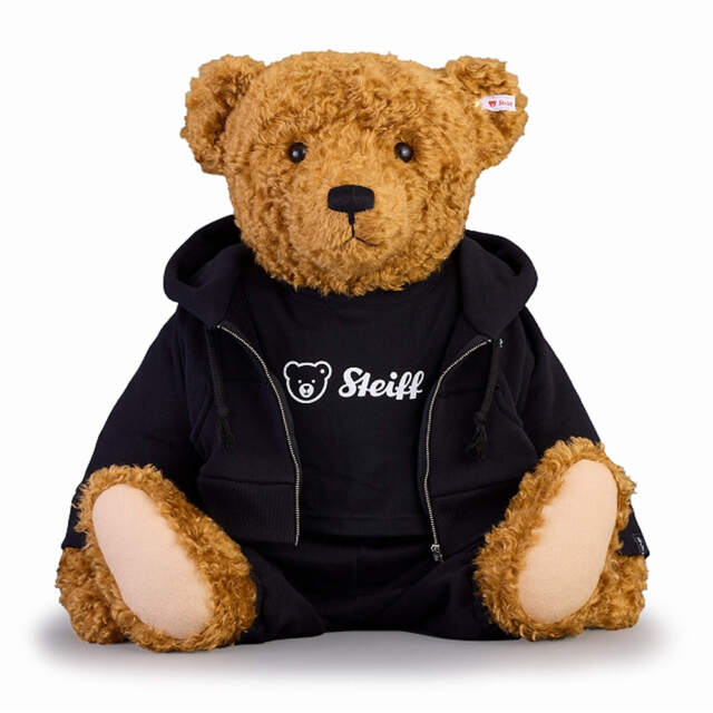 145周年記念作品 シュタイフ × ループウィラー クラシックテディベア ブラックフーディ(70cm)