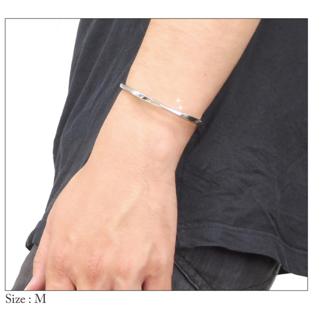 ステンレスツイストデザインバングル