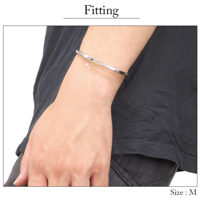 ステンレスツイストデザインバングル