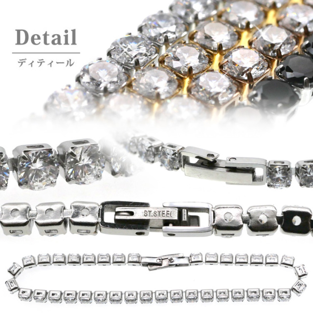 金属アレルギー対応 ステンレスブレスレット キュービック