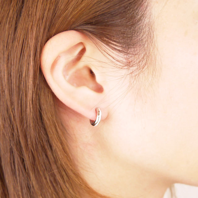 フープピアス　35mm ステンレスピアス vie センターカラフルラインフープピアス（両耳用