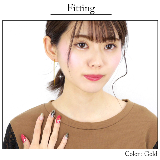 ドレッシーシンプルラインピアス vie