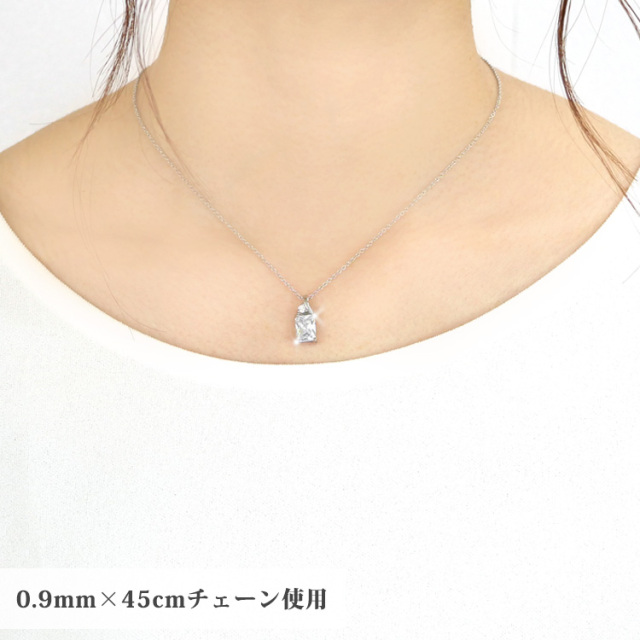 ステンレスペンダント Czダイヤモンド プリンセスカットジュエルペンダントトップ ステンレスネックレス 一粒ダイヤ 金属アレルギー 316l