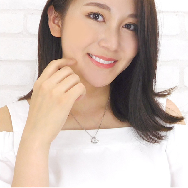 CZダイヤモンド オープンハートペンダントトップ