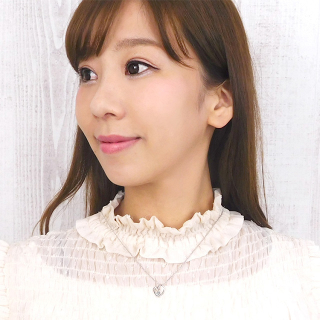 CZダイヤモンド オープンハートペンダントトップ