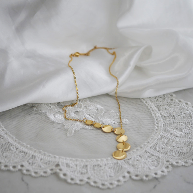 金属アレルギー対応 ステンレスペンダント コインチェーンネックレス ステンレスネックレス 安心 316L ニッケルフリー pe023