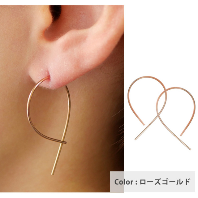 ステンレスピアス ひねりピアス （両耳用） フックピアス 金属