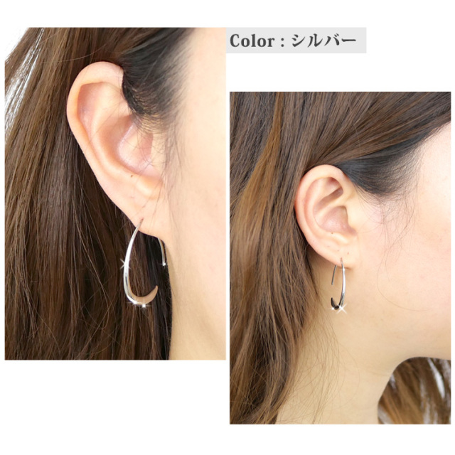 金属アレルギー対応 ステンレスピアス プランプフックピアス かゆく