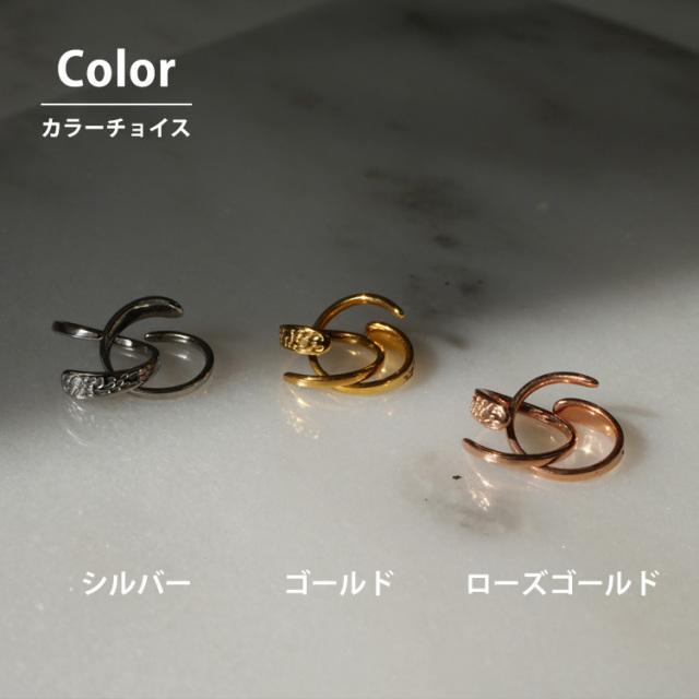 ステンレスピアス スパイラルリングピアス 両耳用 フープピアス 金属アレルギー 316l