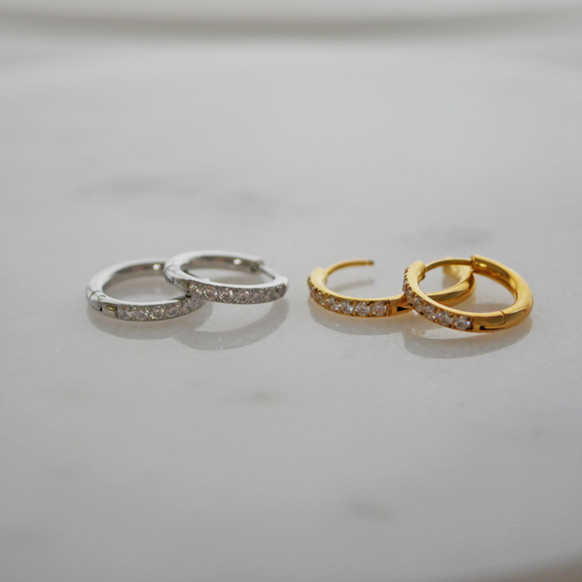 金属アレルギー対応 ステンレスピアス ジュエルフープピアス フープピアス ファーストピアス セカンドピアス 両耳用 pi055