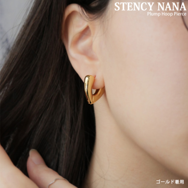 専用　ゴールド フープピアス 装飾付き TRIDEA JEWELRY 18金 フープ ピアス 幅2mm 外径40mm イエロー