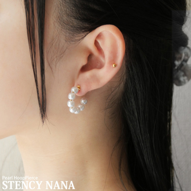 マダラニンゲン フープピアス BIRD OF PARADISE ダイヤモンド フープ ピアス