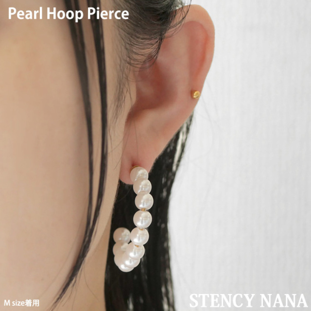 サイモンアルカンタラ　パール付きゴールドフープピアス Simon Alcantara/サイモン アルカンタラ】BASIC HOOPS【買取入荷