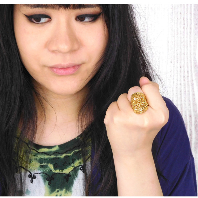 金属アレルギー対応 ステンレスリング スカルメッシュリング 指輪 安心