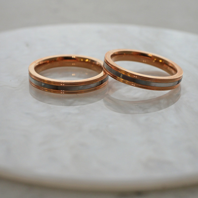 ステンレスリング シェルラインリング 金属アレルギー 316L ニッケルフリー r-m7172