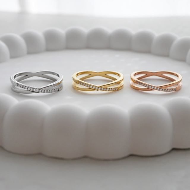 金属アレルギー対応 ステンレスリング クロスリング シルバーリング 指輪 316L　r-m7719