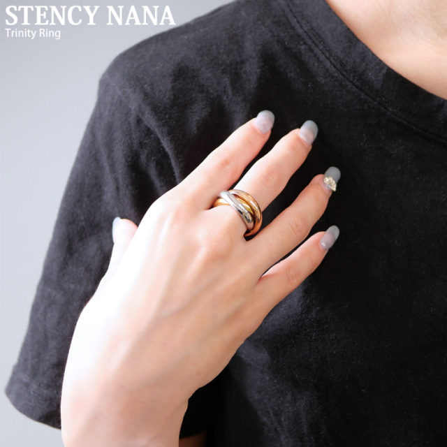 金属アレルギー対応 ステンレスリング トリニティ3連リング 指輪 316L