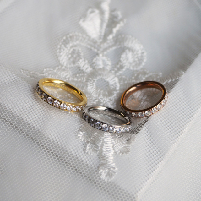 金属アレルギー対応 チタンリング キュービックジルコニアフルエタニティリング 指輪 ゆびわ r-ti-3866